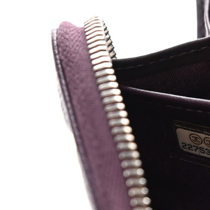 Chanel Caviar Quilted Diamond CC Gusset Zip Around Wallet Dark Purple 8 of 9