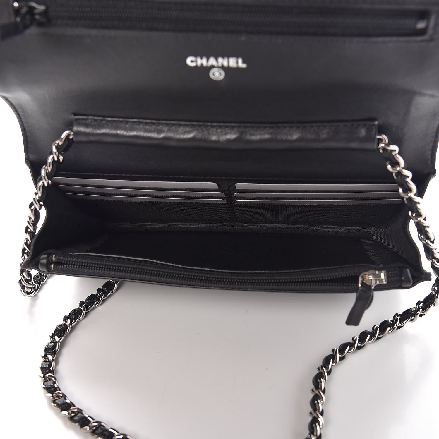 Chanel Caviar Timeless CC Wallet On Chain WOC Black 5 of 9