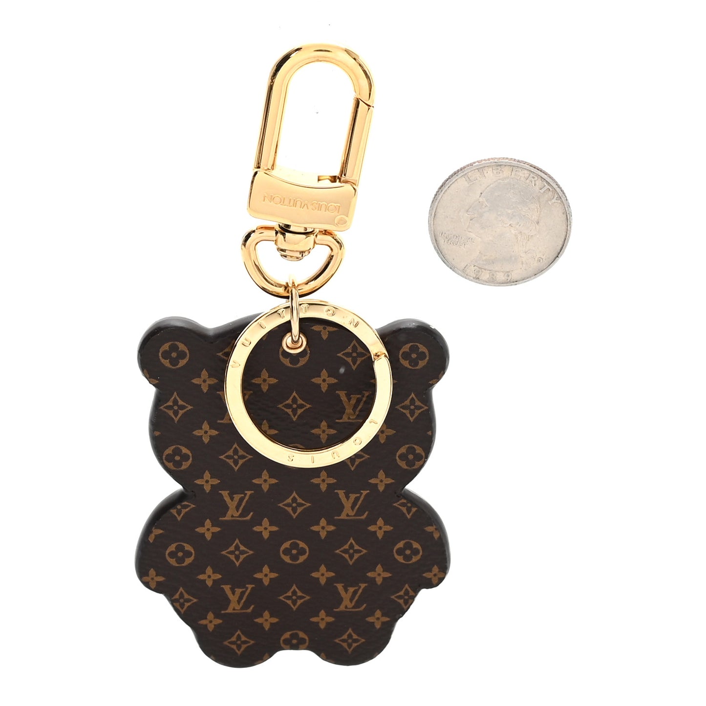 Monogram LV Panda Bag Charm Key Holder Black White