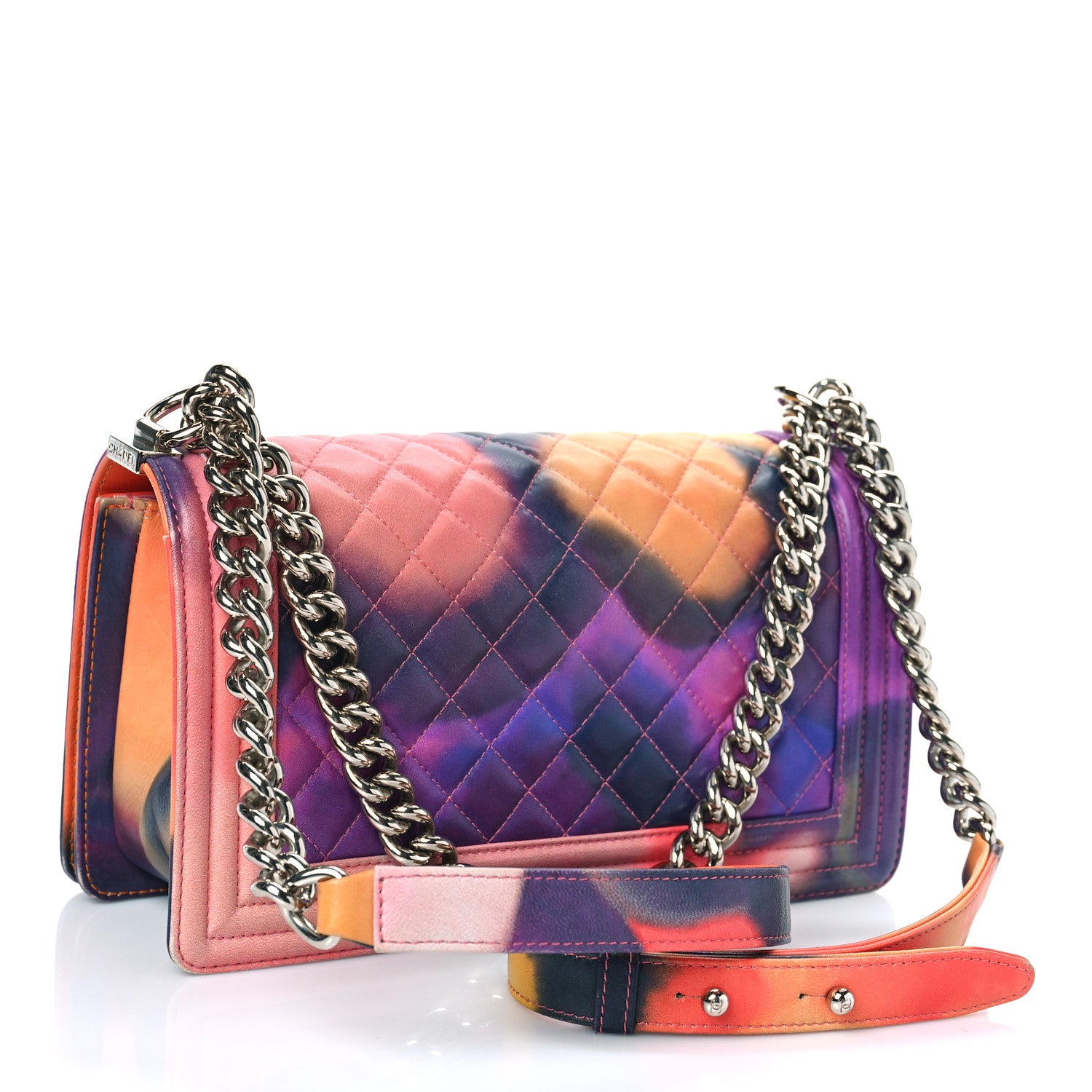 Chanel Printed Lambskin Quilted Medium Flower Power Boy Flap 2 of 12