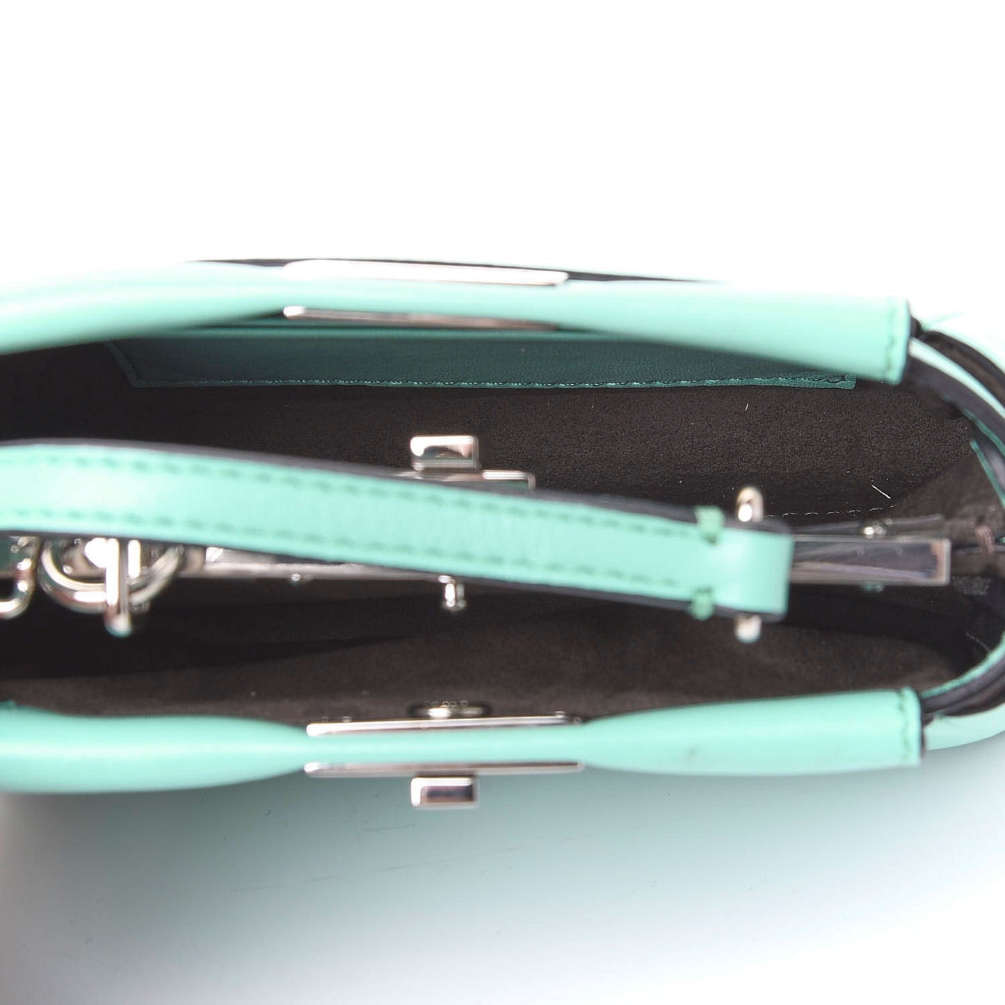 Shiny Nappa Micro Peekaboo Iconic Satchel Turchese Egiz