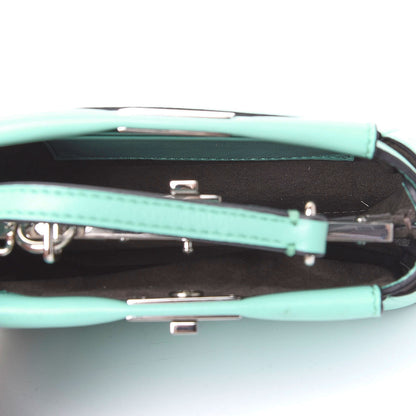 Fendi Shiny Nappa Micro Peekaboo Iconic Satchel Turchese Egiz 4 of 8