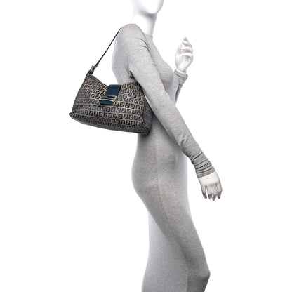 Fendi Zucchino Shoulder Bag Blue 2 of 12