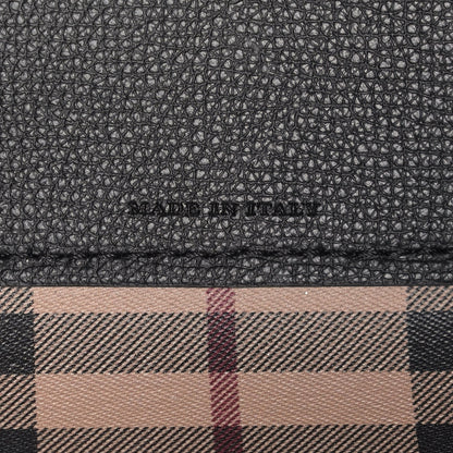 Burberry Grainy Calfskin Haymarket Check Small Reversible Tote Black 13 of 17