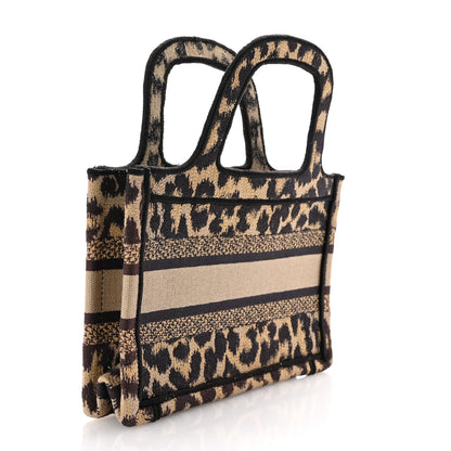 Christian Dior Canvas Mizza Embroidered Mini Leopard Book Tote Beige 3 of 10