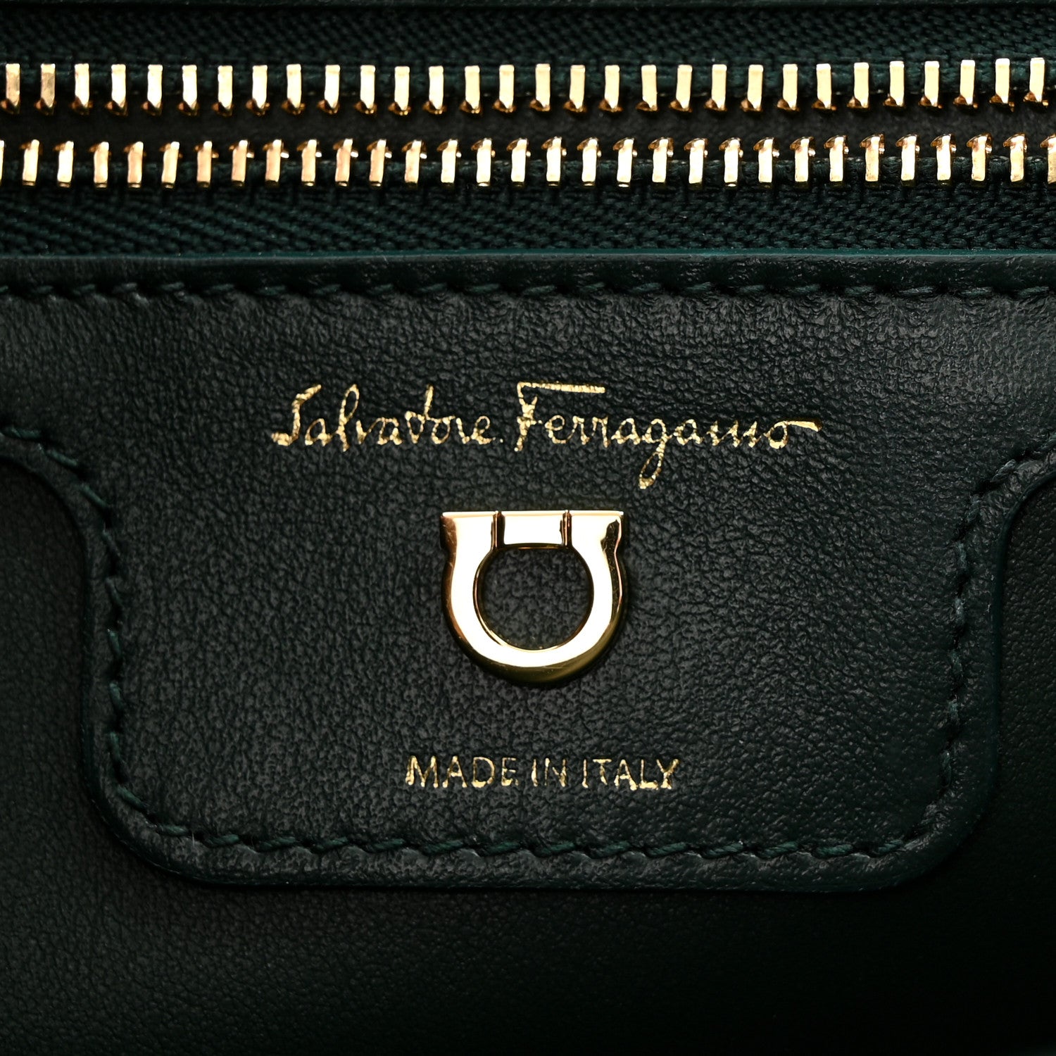 Salvatore Ferragamo Calfskin Thalia Flap Top Handle Satchel Dark Green 6 of 11