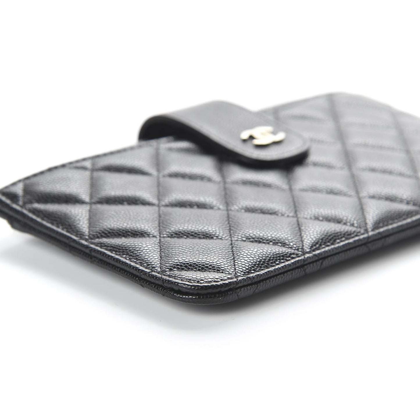 Caviar Quilted Classic Strap Pouch Black