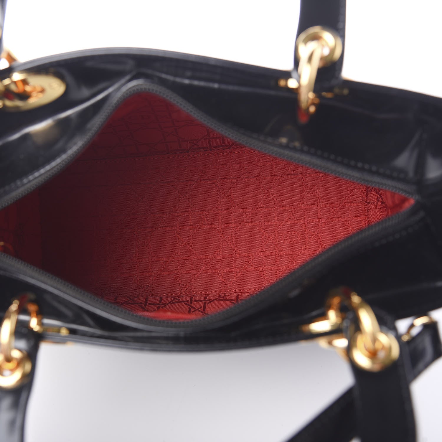 Christian Dior Patent Medium Lady Dior Black 4 of 9