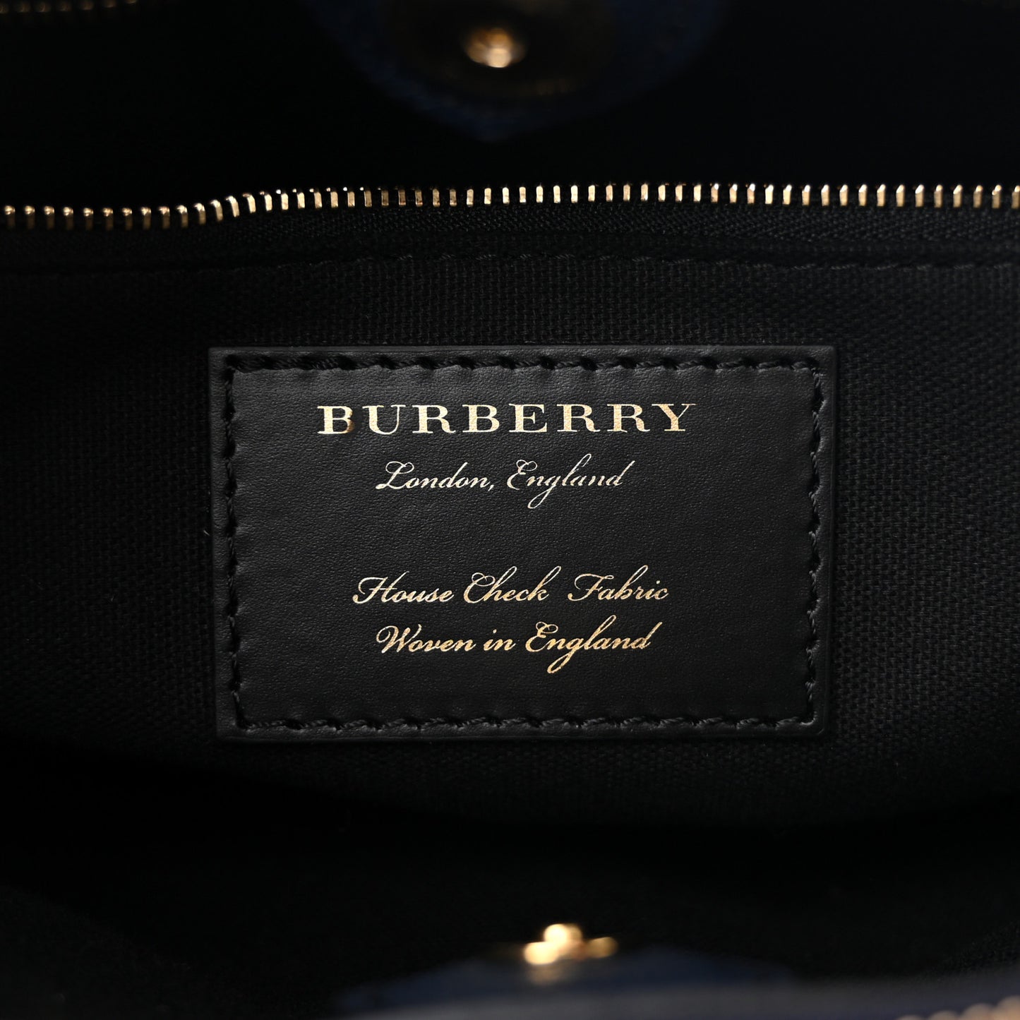Derby Calfskin House Check Medium Banner Tote Ink Blue
