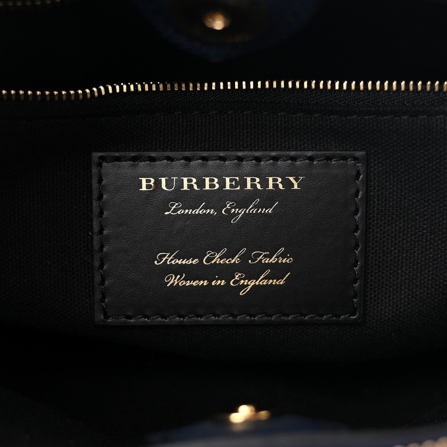 Burberry Derby Calfskin House Check Medium Banner Tote Ink Blue 6 of 13
