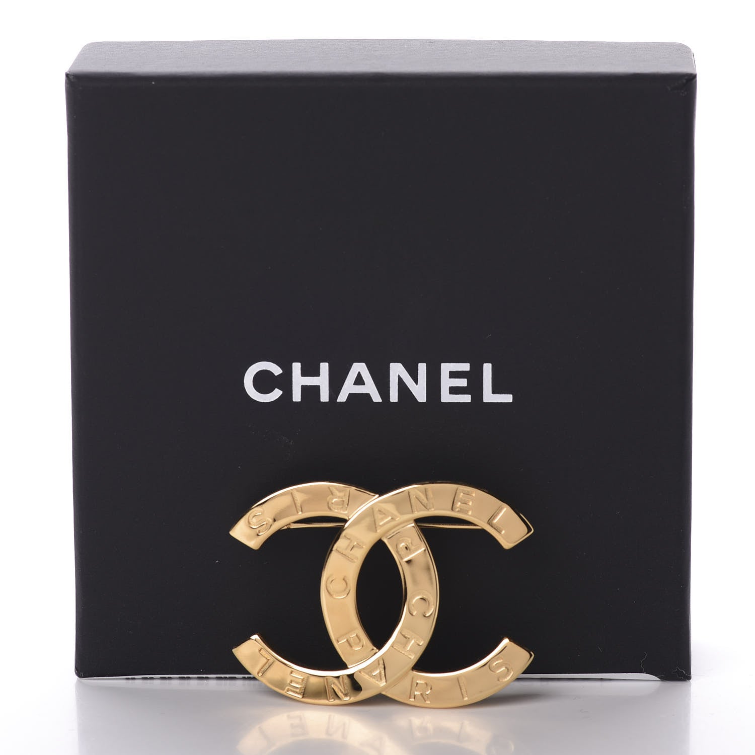 Chanel Metal Paris Button CC Large Brooch Gold 4 of 4