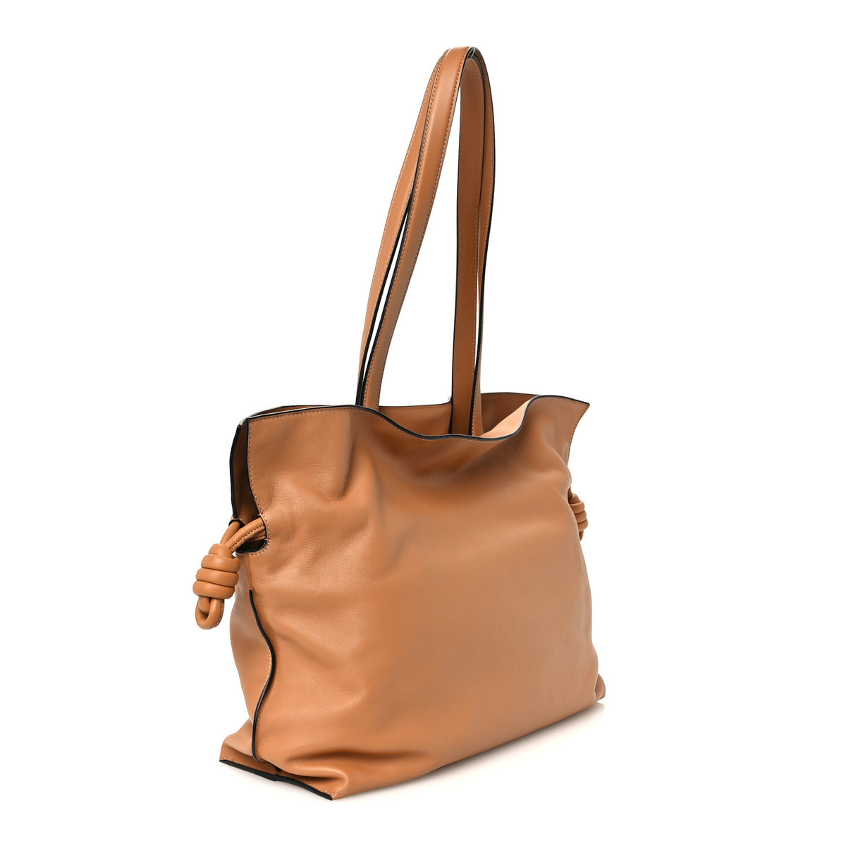 Calfskin Large Flamenco Knot Bag Warm Desert
