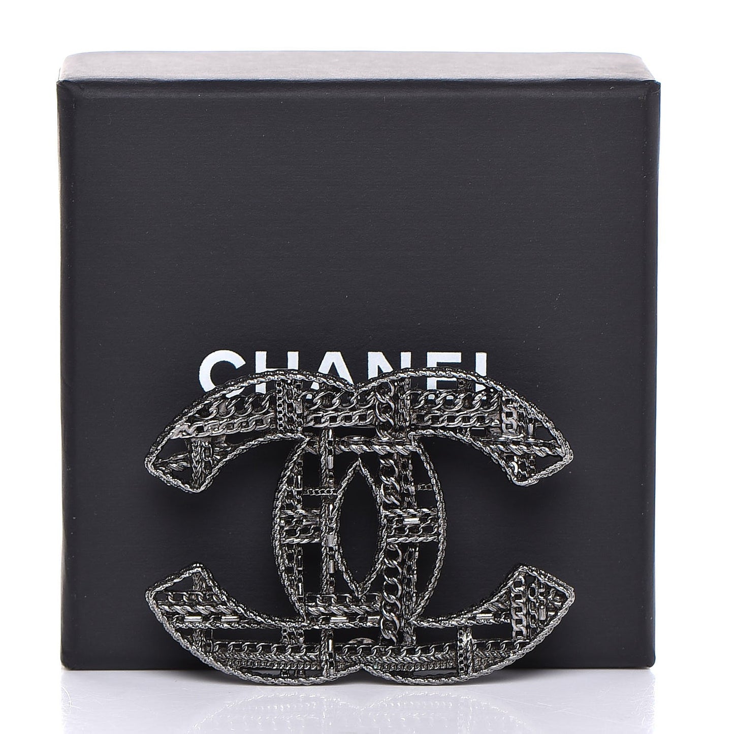 Ruthenium Chain CC Brooch