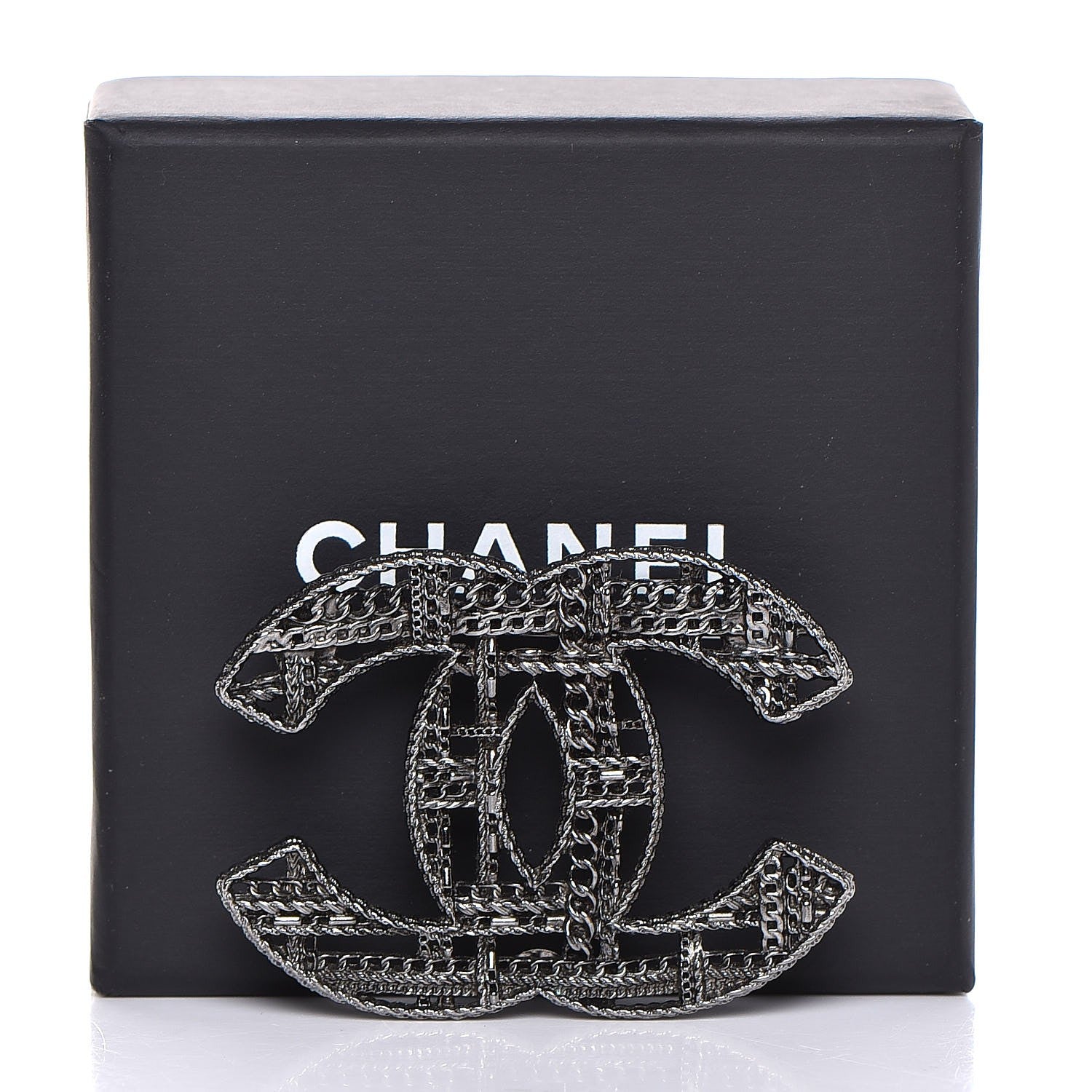 Chanel Ruthenium Chain CC Brooch 6 of 6