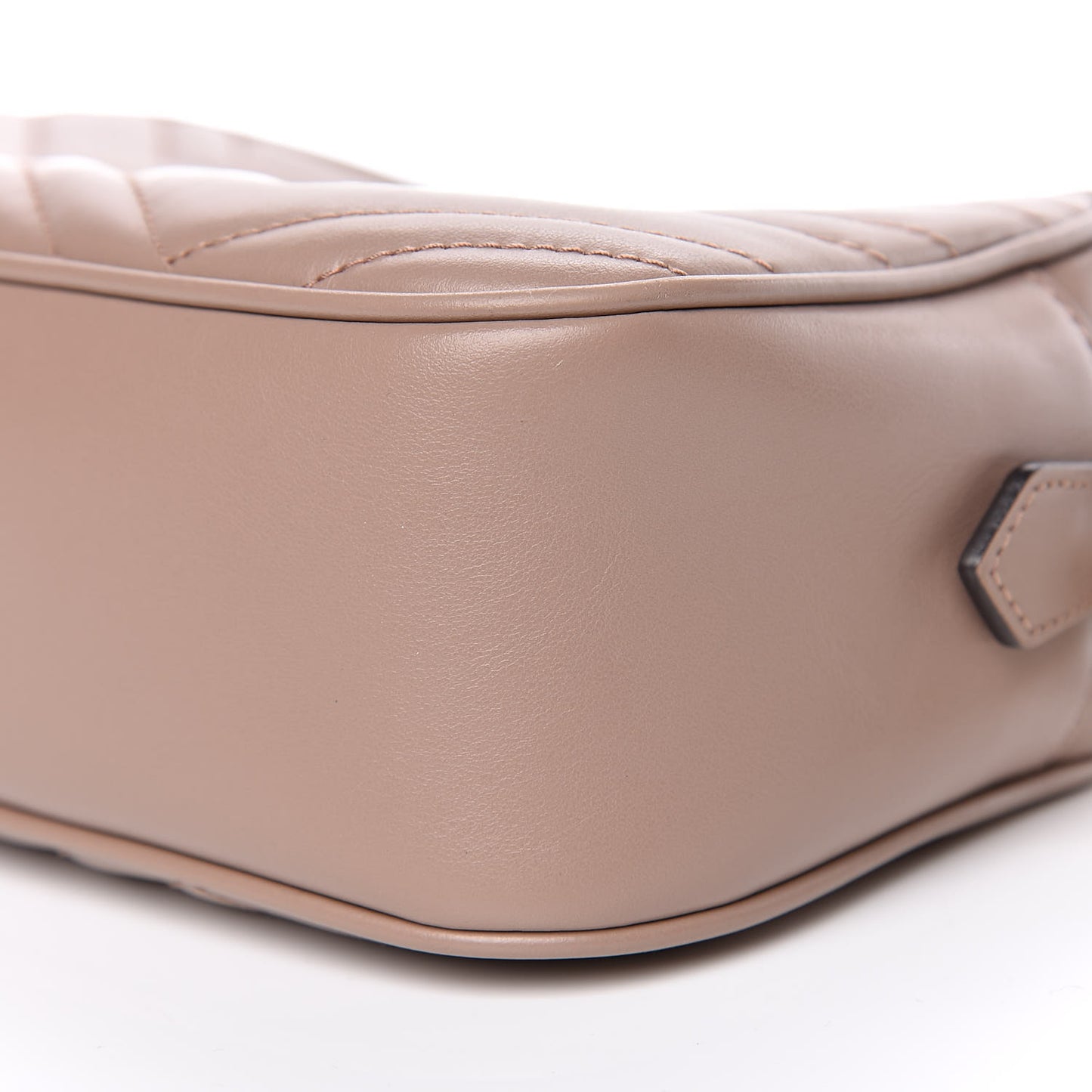 Calfskin Matelasse Small GG Marmont Chain Shoulder Bag Taupe