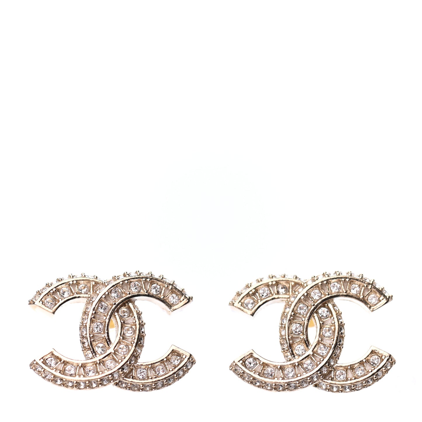 Crystal Timeless CC Earrings Light Gold