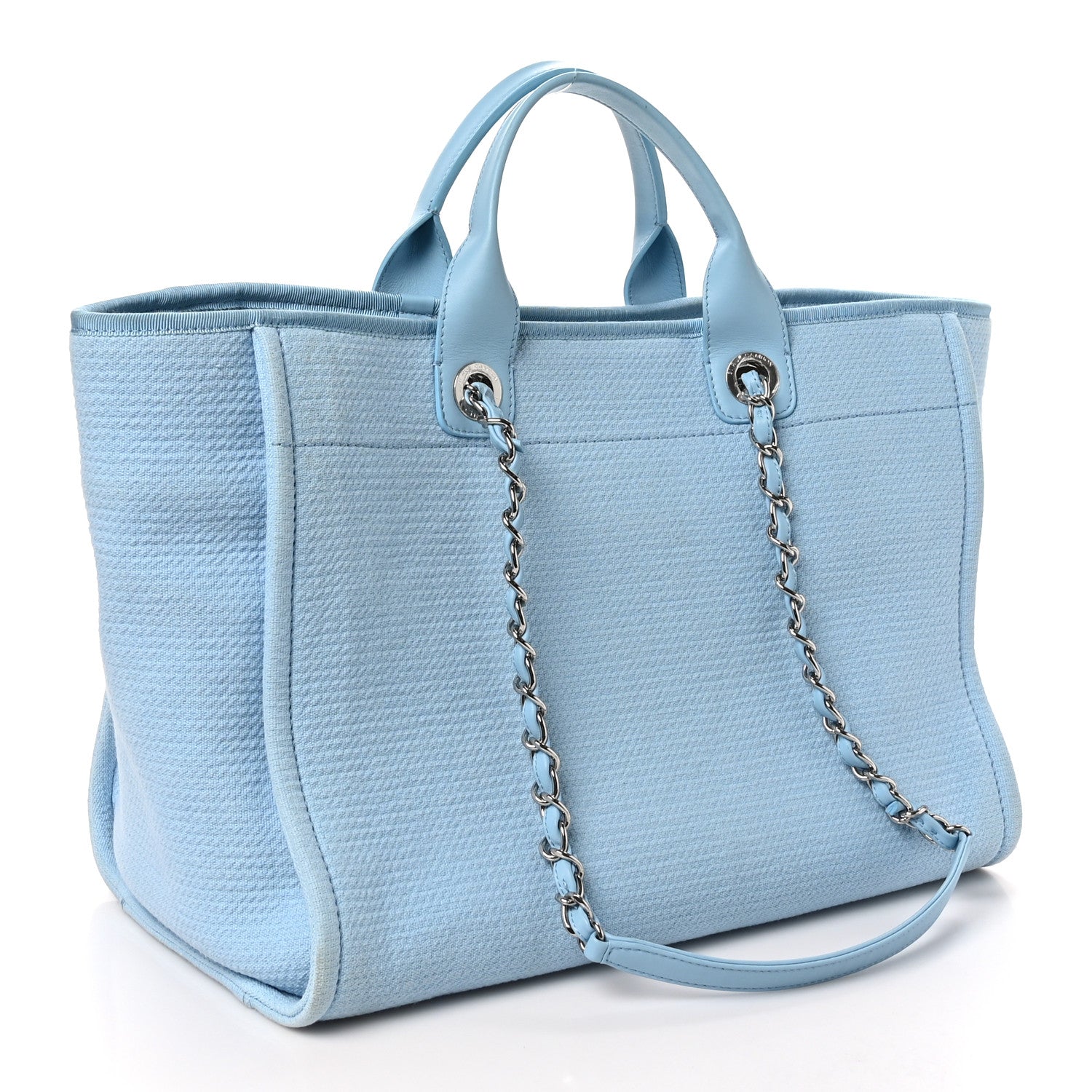 Chanel Mixed Fibers Medium Deauville Tote Light Blue 3 of 11