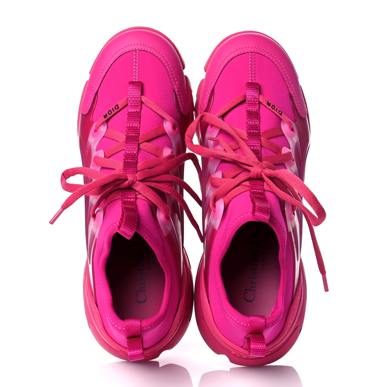 Christian Dior Neoprene Rubber Womens D-Connect Sneakers 37.5 Fuchsia 6 of 11