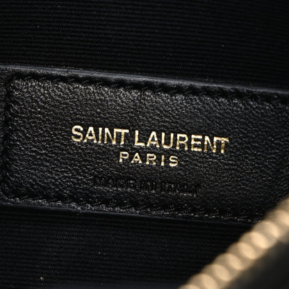 Saint Laurent Grain De Poudre Chevron Monogram Bill Pouch Black 6 of 7