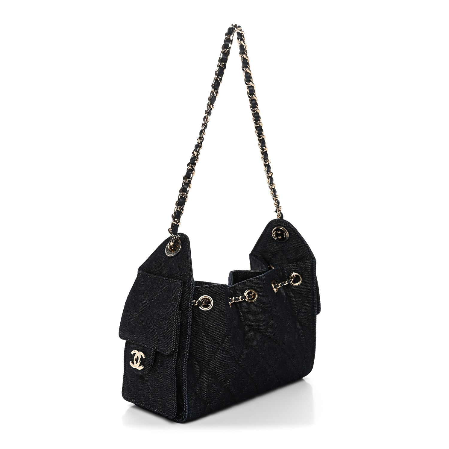 Chanel Denim Quilted Mini Chanel 25 Handbag Dark Blue 3 of 11