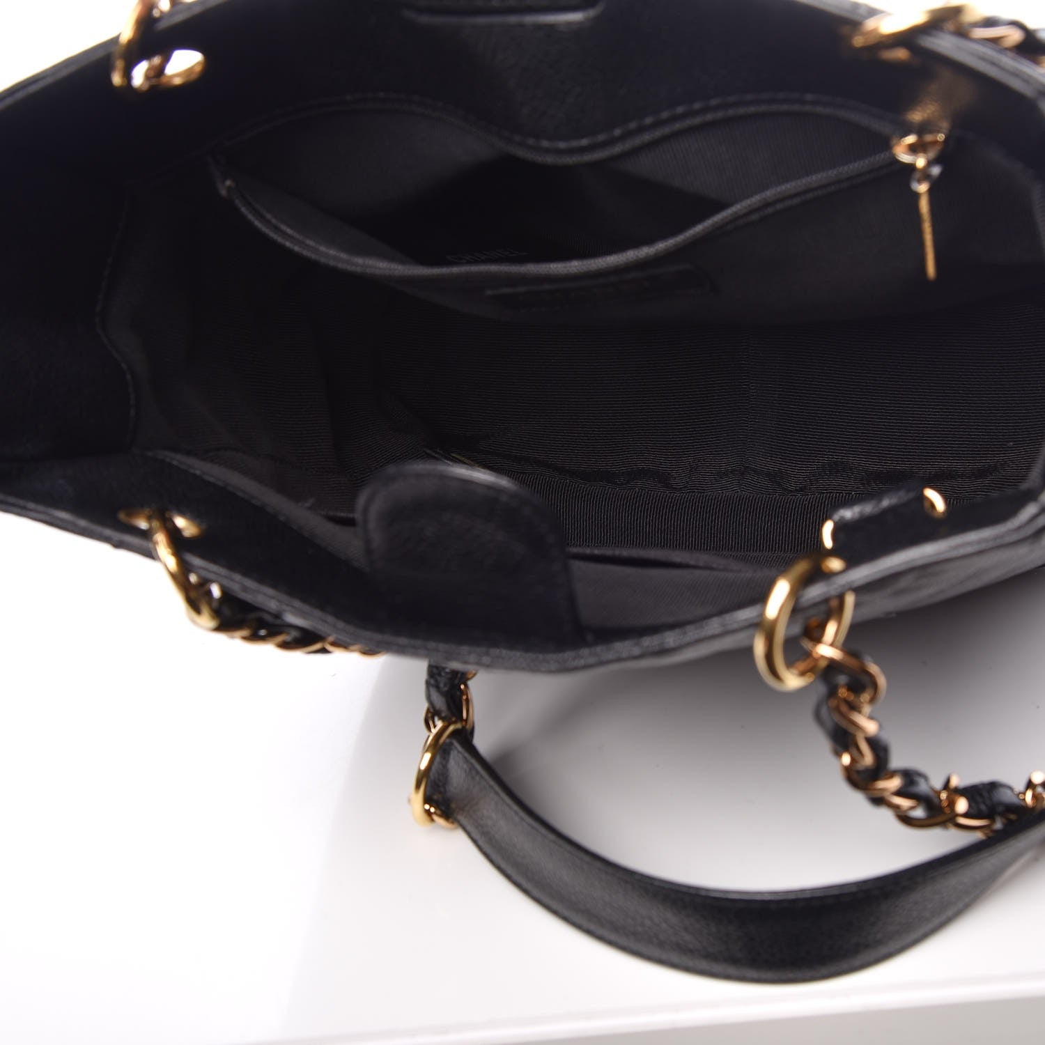 Chanel Caviar Quilted Petit Shopping Tote PST Black 5 of 8