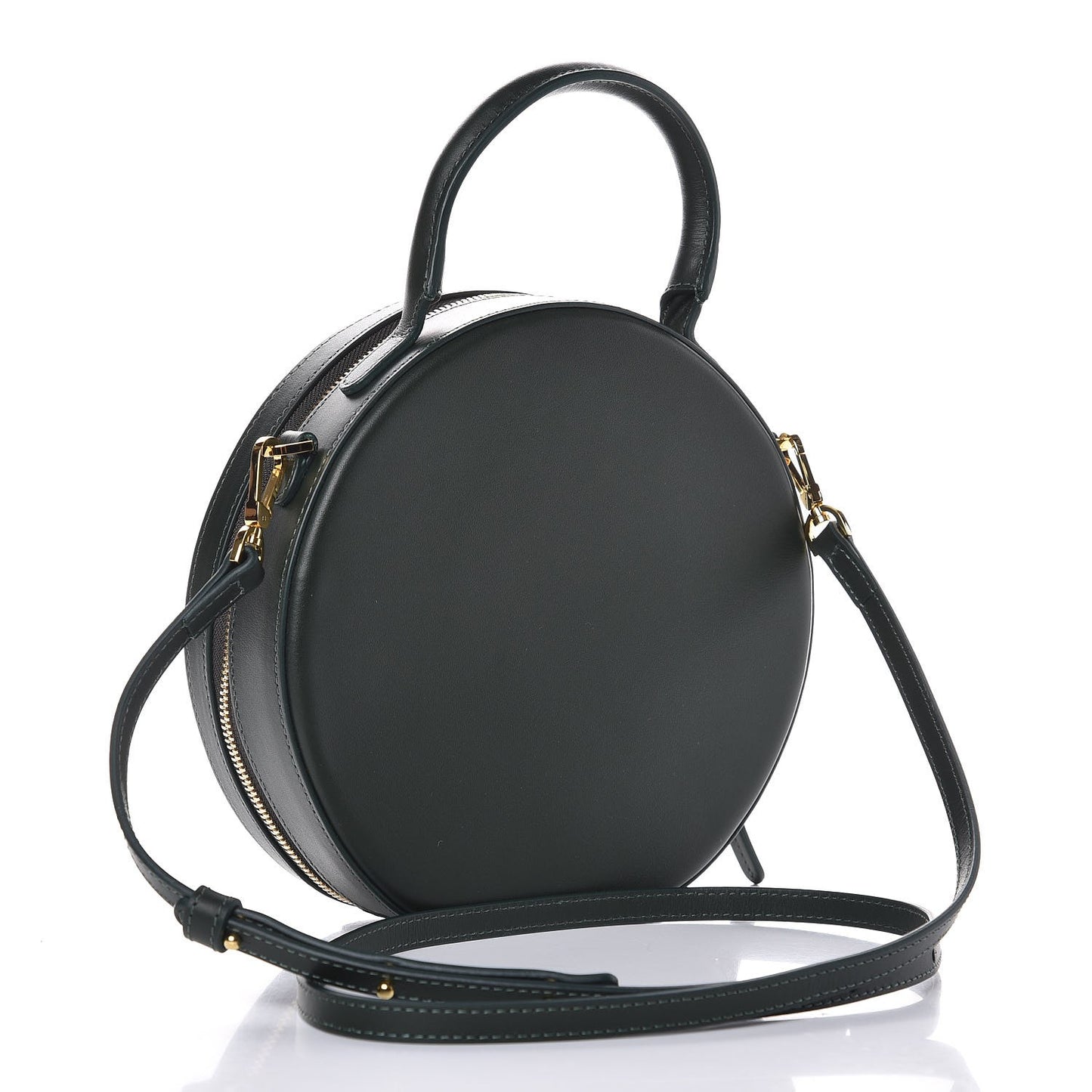 Calfskin Circle Crossbody Bag Moss