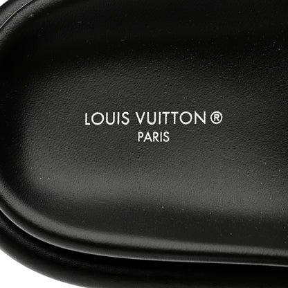 Louis Vuitton Lambskin Embossed Monogram Pool Pillow Flat Comfort Mule 38 Black 7 of 9