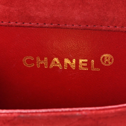 Chanel Suede Quilted Mini Square Flap Red 6 of 11