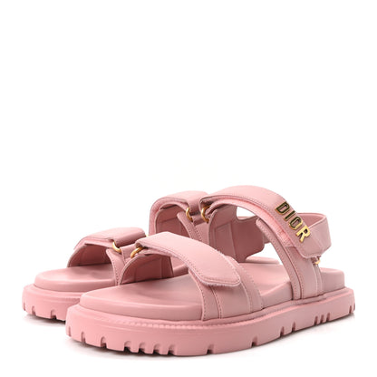 Christian Dior Lambskin Dioract Sandals 39.5 Pink 4 of 9