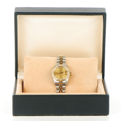 Rolex Stainless Steel 18K Yellow Gold 26mm Oyster Perpetual Datejust Watch Champagne 69173 7 of 7