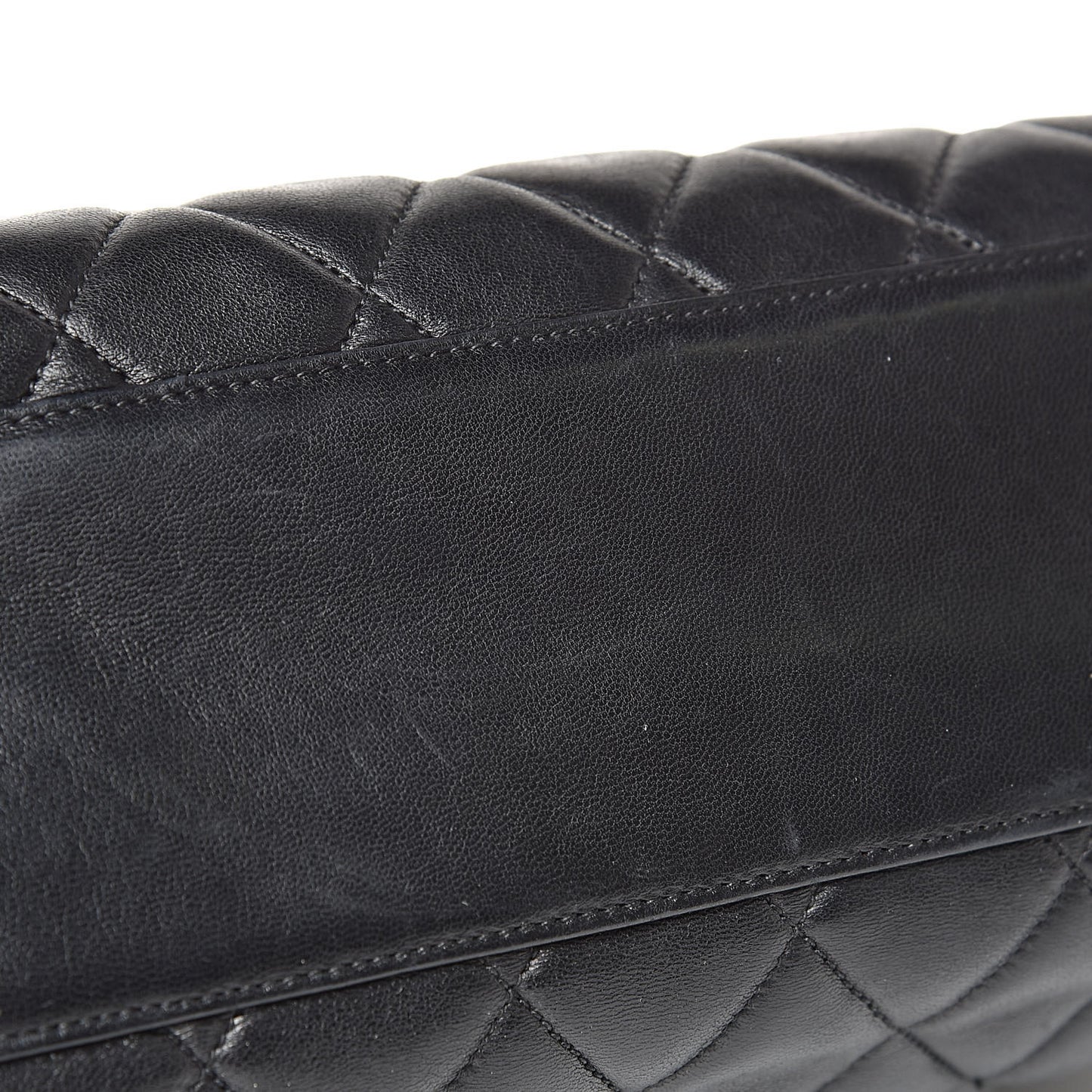 Lambskin Quilted Shopping Tote Black