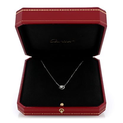 Cartier 18K White Gold Black Ceramic Diamond Small Trinity Pendant Necklace 5 of 5