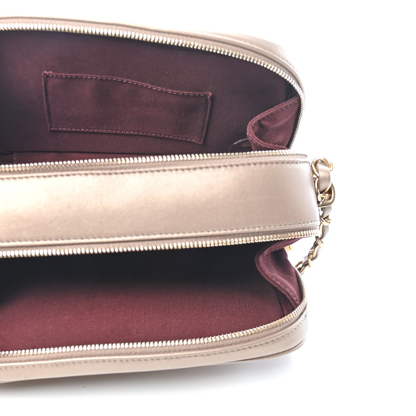 Metallic Lambskin Quilted Small Coco Boy Camera Case Gold