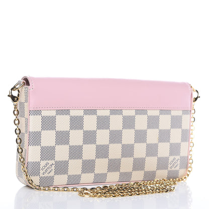 Louis Vuitton Damier Azur Calfskin Pochette Felicie Eau de Rose 3 of 12