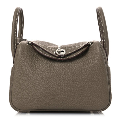 Hermes Taurillon Clemence Mini Lindy 20 Etoupe 1 of 14