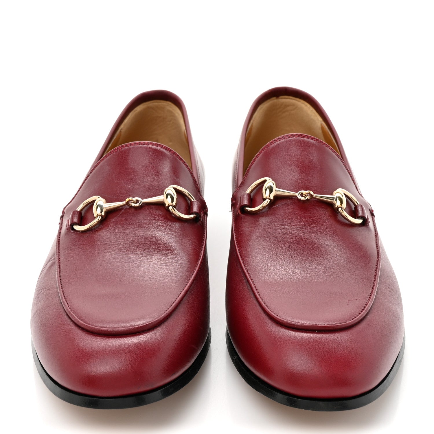 Gucci Betis Glamour Calfskin Womens Jordaan Loafers 37 Rosso Ancora 3 of 14