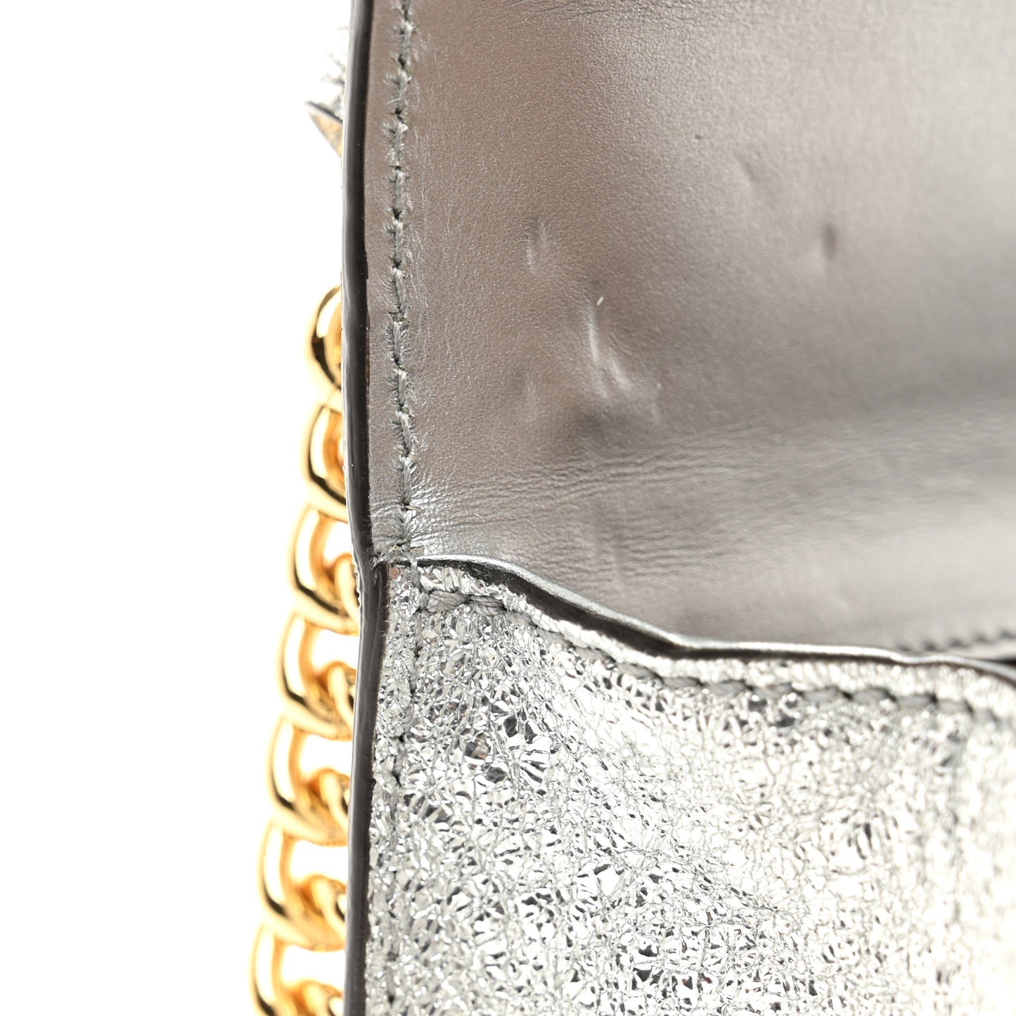 Galassia Small Padlock Shoulder Bag Argento