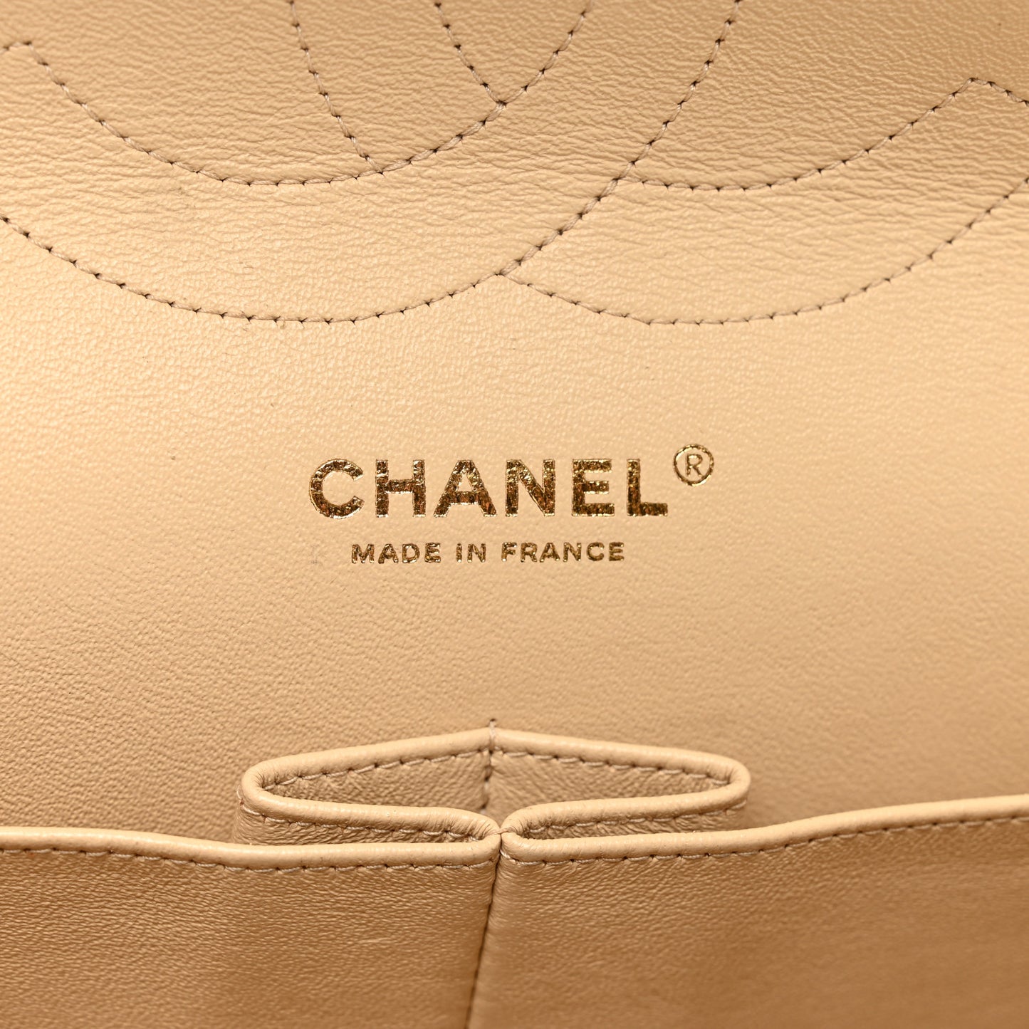Lambskin Quilted Jumbo Double Flap Beige Clair