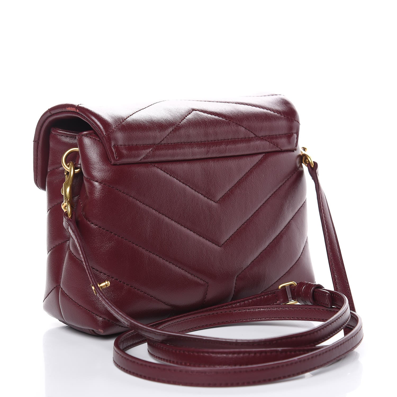 Saint Laurent Calfskin Y Quilted Monogram Toy Loulou Crossbody Bag Rouge 3 of 9