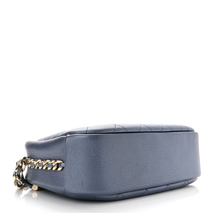 Chanel Metallic Goatskin Quilted Medium Casual Trip Camera Case Blue 4 of 11
