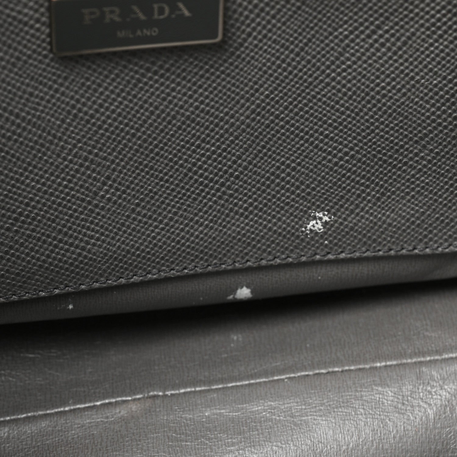 Prada Saffiano Cuir Double Zip Frame Tote Marmo 11 of 17