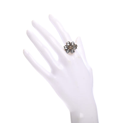 Gucci Metal Crystal Double G Ring M Aged Gold 2 of 8