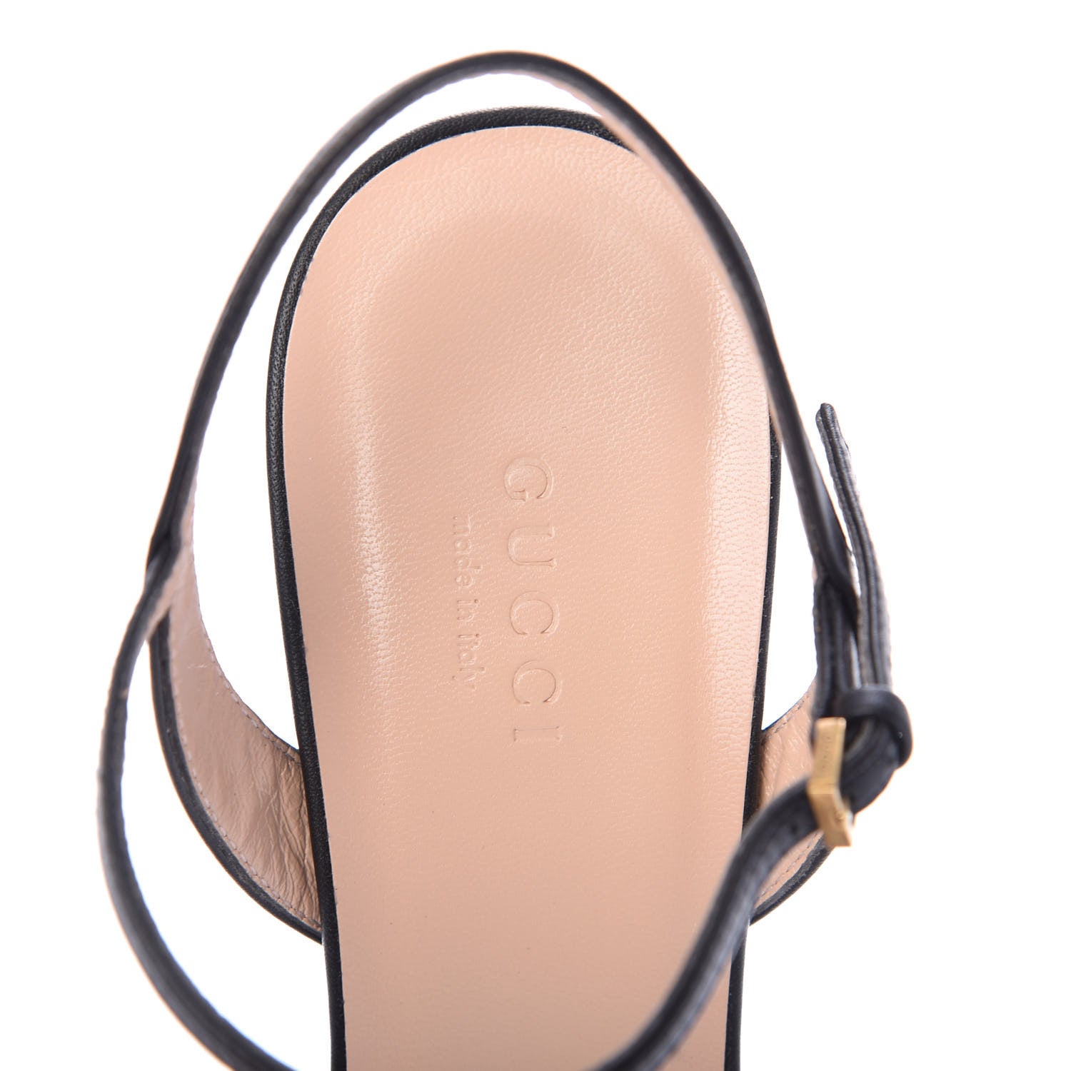 Gucci Lifford Calfskin GG Marmont Ankle Wrap 75mm Sandals 39.5 Black 5 of 7
