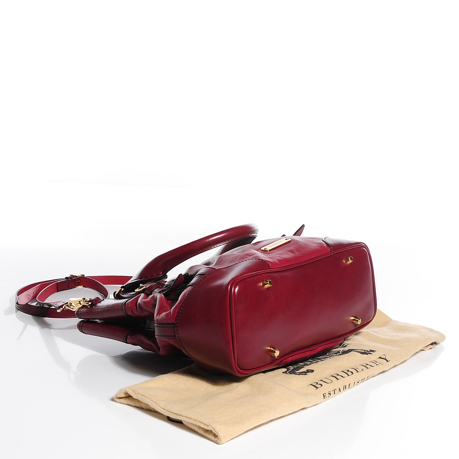 Burberry Lambskin Whipstitch Medium Tote Burgundy 4 of 12