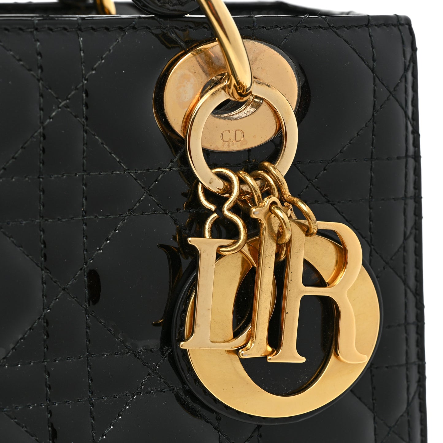 Patent Cannage Medium Lady Dior Black