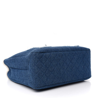 Chanel Denim Shearling Hieroglyph Coco Tote Blue 5 of 11