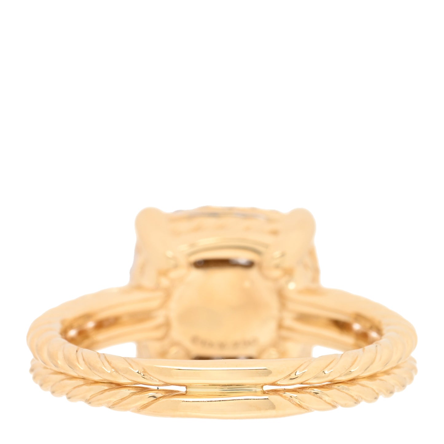 18K Yellow Gold Diamond 11mm Chatelaine Pave Ring 54 6.75