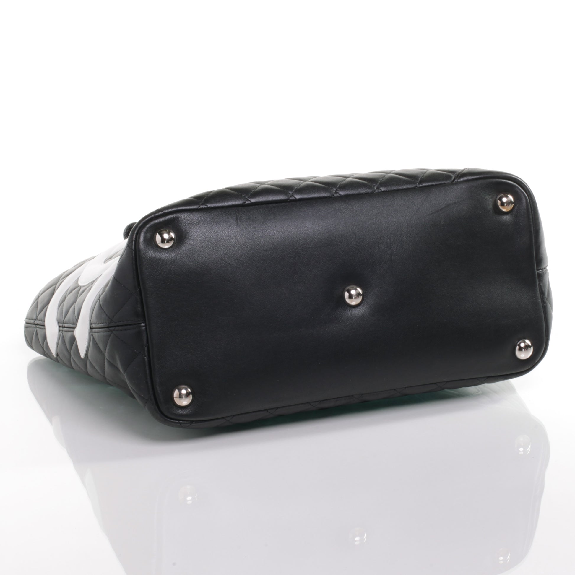 Chanel Calfskin Quilted Large Cambon Tote Black White 4 of 7