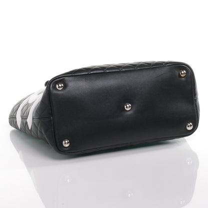 Chanel Calfskin Quilted Large Cambon Tote Black White 4 of 7