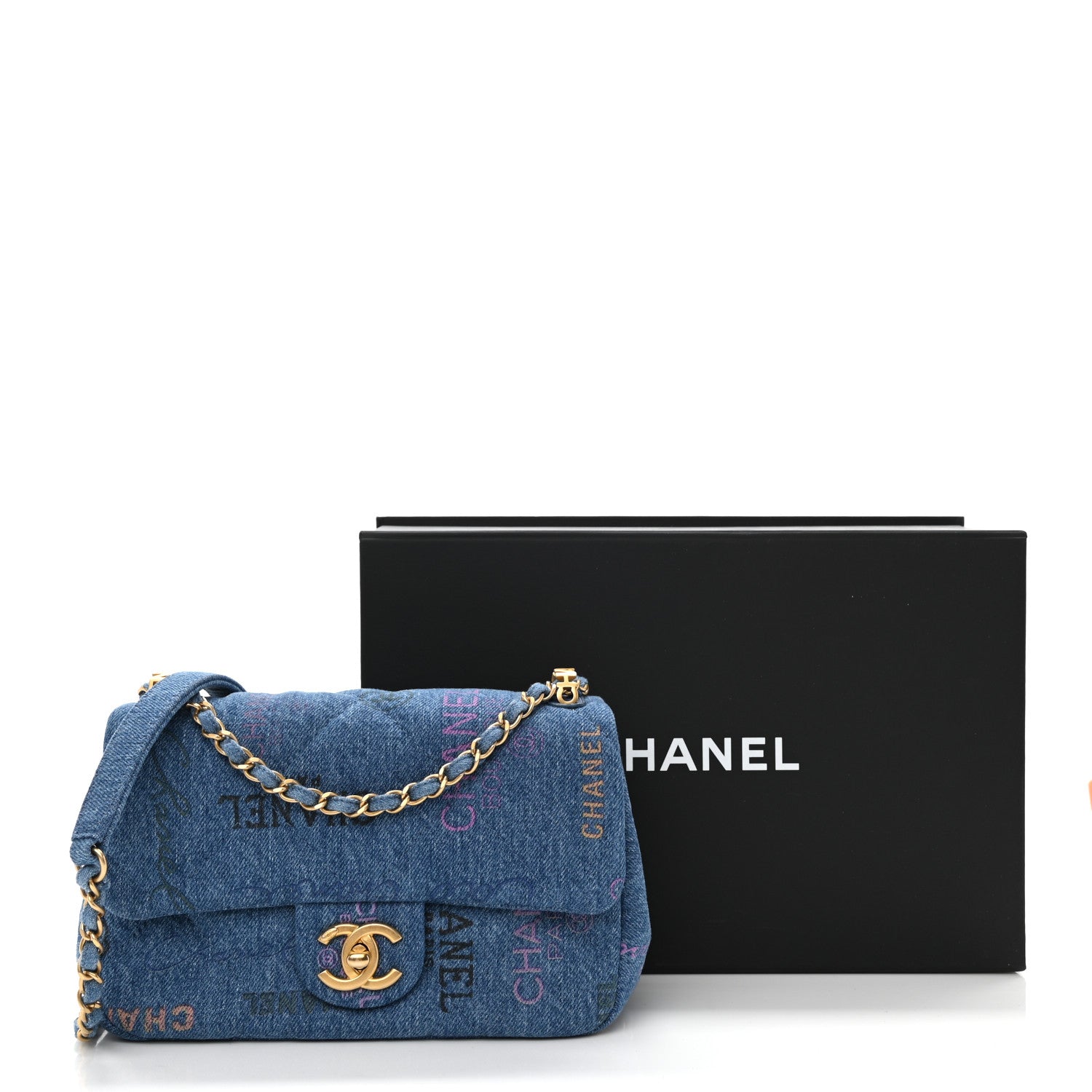 Chanel Denim Quilted Mini Denim Mood Rectangular Flap Blue Multicolor 9 of 9